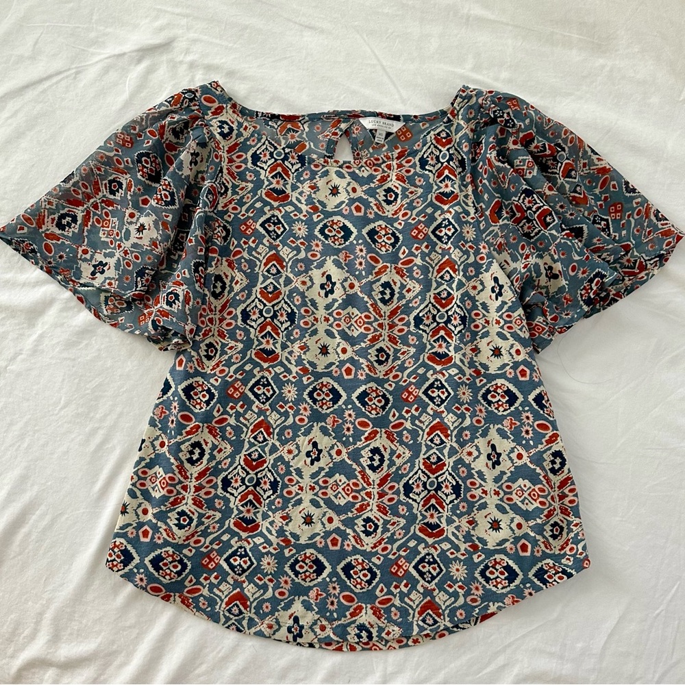 Lucky Brand Women's Blouse with cutout in back Like New  XS